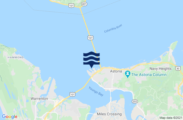 Karte der Gezeiten Astoria (port docks), United States