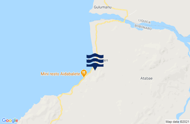 Karte der Gezeiten Atabae, Timor Leste