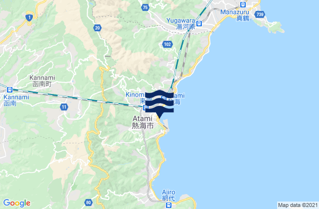 Karte der Gezeiten Atami, Japan