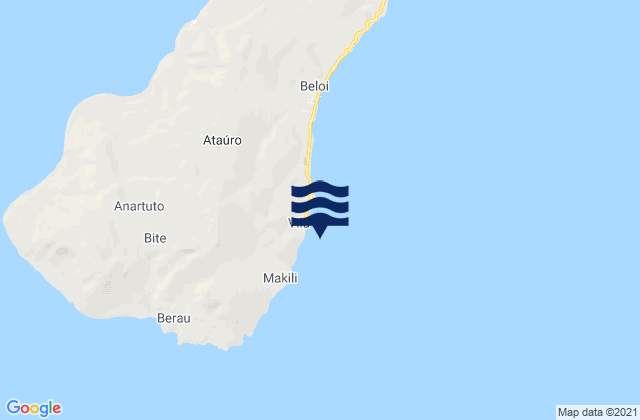 Karte der Gezeiten Atauro Island, Timor Leste