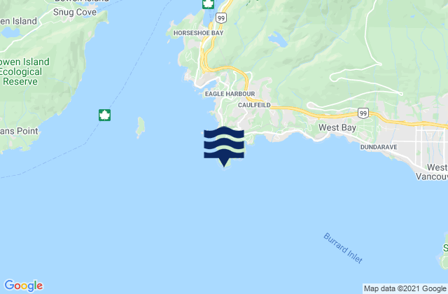 Karte der Gezeiten Atkinson Point, Canada