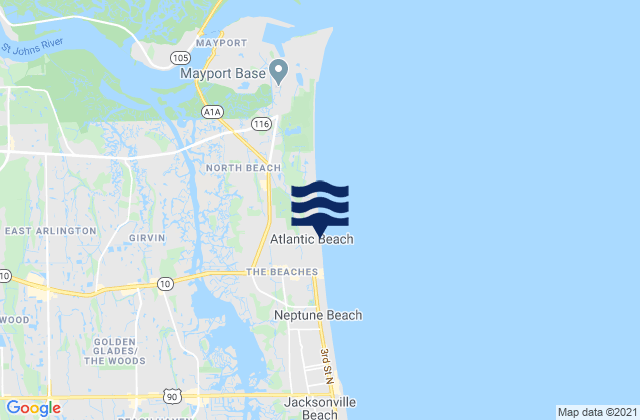Karte der Gezeiten Atlantic Beach, United States