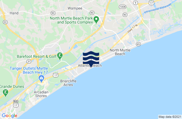Karte der Gezeiten Atlantic Beach, United States