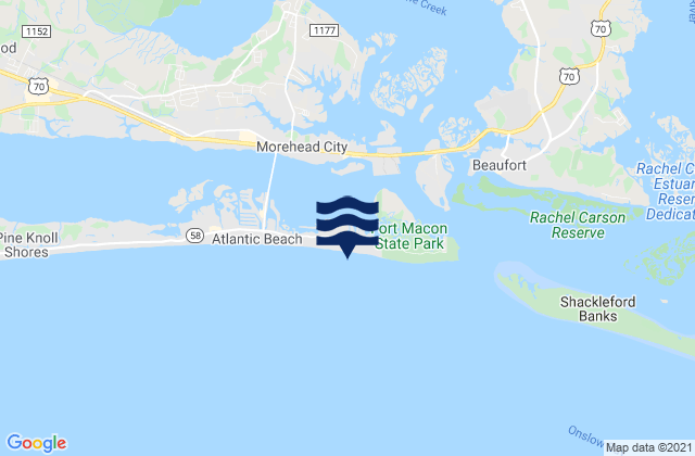 Karte der Gezeiten Atlantic Beach Triple S Pier, United States