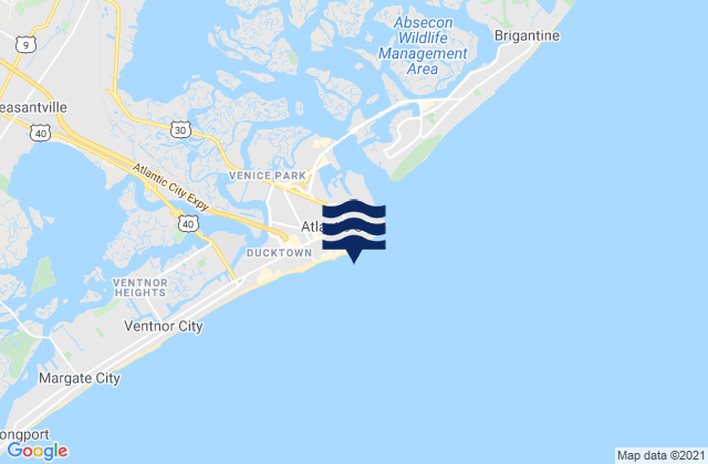 Karte der Gezeiten Atlantic City (Steel Pier), United States
