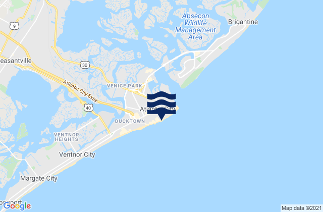 Karte der Gezeiten Atlantic City, United States