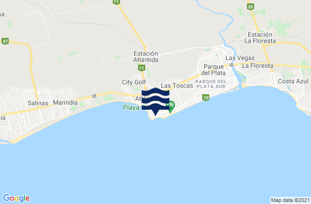 Karte der Gezeiten Atlántida, Uruguay