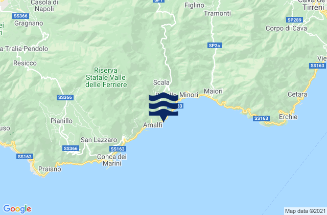 Karte der Gezeiten Atrani, Italy
