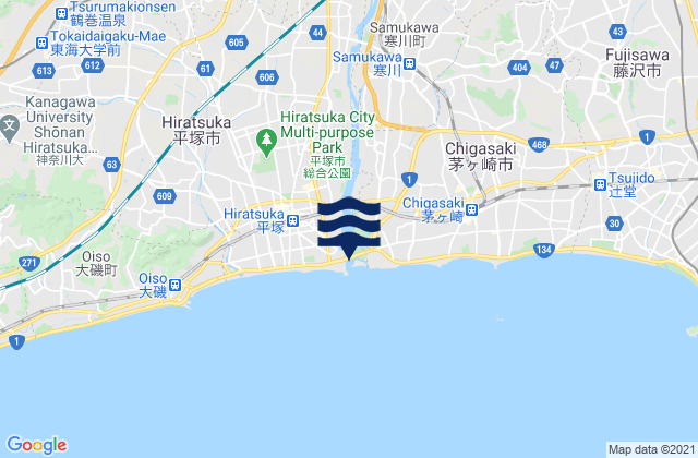 Karte der Gezeiten Atsugi, Japan