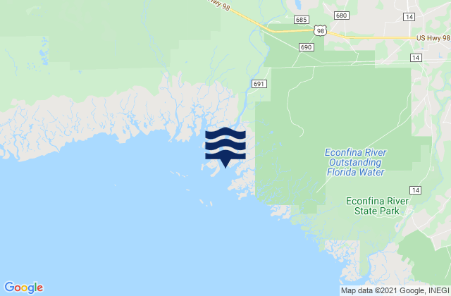 Karte der Gezeiten Aucilla River entrance, United States