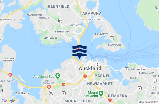 Karte der Gezeiten Auckland, New Zealand