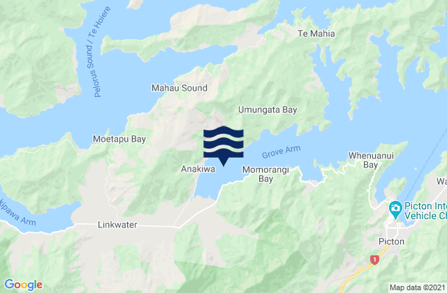 Karte der Gezeiten Aussie Bay, New Zealand
