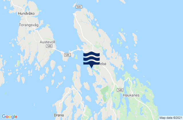 Karte der Gezeiten Austevoll, Norway