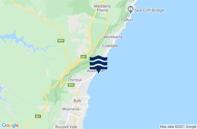 Karte der Gezeiten Austinmer Beach, Australia