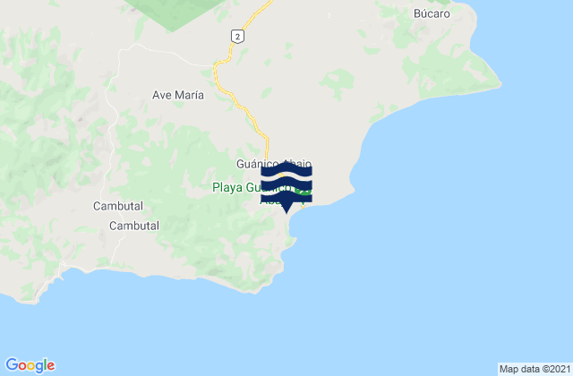 Karte der Gezeiten Ave María, Panama