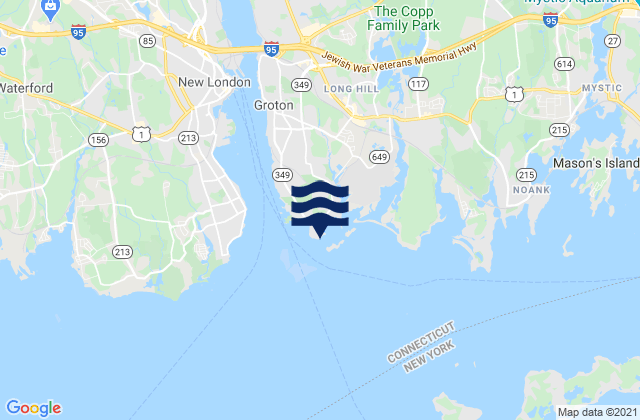 Karte der Gezeiten Avery Point, United States