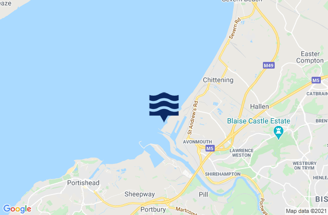 Karte der Gezeiten Avonmouth, United Kingdom