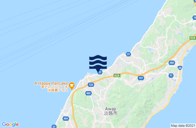 Karte der Gezeiten Awaji Shi, Japan