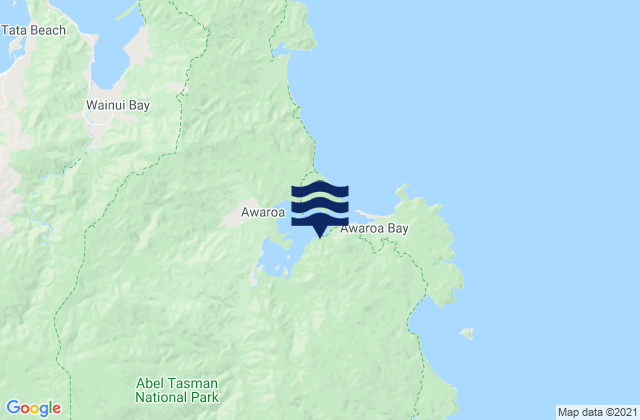 Karte der Gezeiten Awaroa Bay, New Zealand