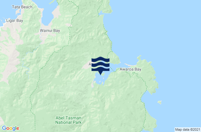 Karte der Gezeiten Awaroa Inlet, New Zealand