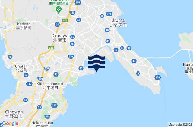 Karte der Gezeiten Awase, Japan