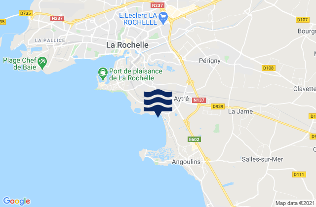 Karte der Gezeiten Aytré, France