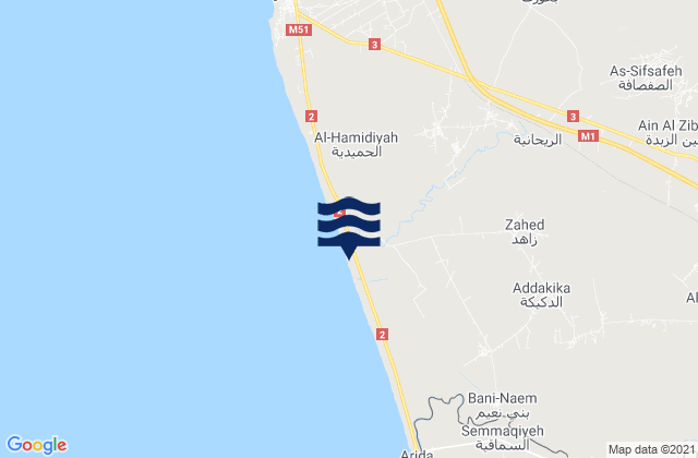 Karte der Gezeiten Aş Şafşāfah, Syria