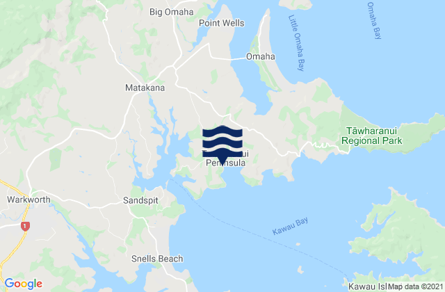 Karte der Gezeiten Baddeleys Beach, New Zealand