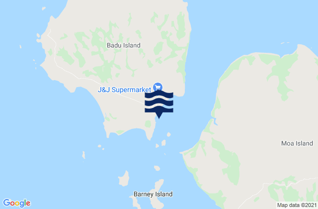 Karte der Gezeiten Badu Island, Australia