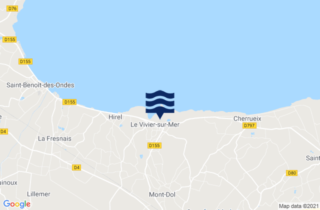 Karte der Gezeiten Baguer-Morvan, France