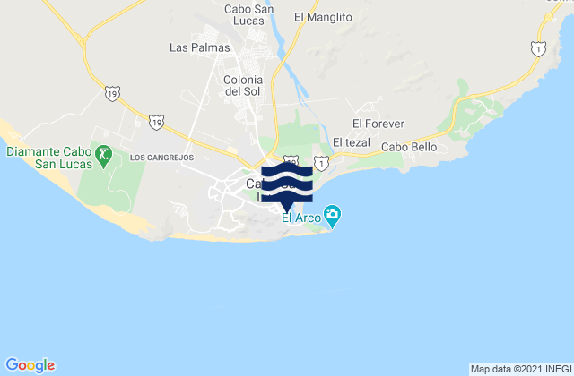 Karte der Gezeiten Bahia Chileno, Mexico