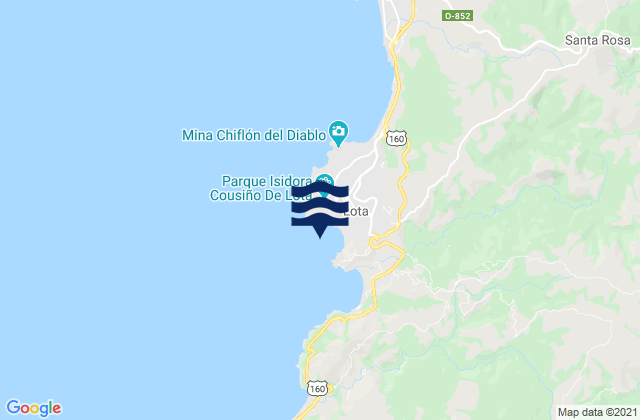 Karte der Gezeiten Bahia Lota Bahia Arauco, Chile