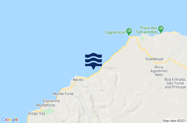 Karte der Gezeiten Bahia de Ana Chaves Soa Tome, Sao Tome and Principe