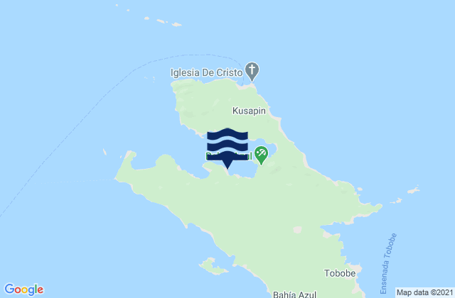 Karte der Gezeiten Bahía Azul, Panama