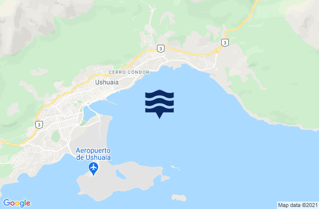 Karte der Gezeiten Bahía Ushuaia, Argentina