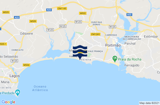 Karte der Gezeiten Baia, Portugal