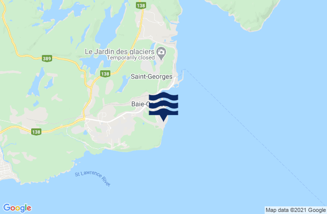 Karte der Gezeiten Baie-Comeau, Canada