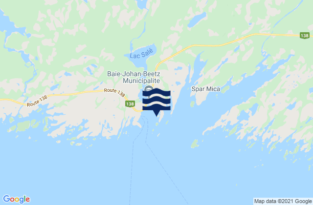 Karte der Gezeiten Baie Johan-Beetz, Canada