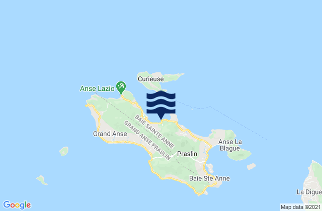 Karte der Gezeiten Baie Sainte Anne, Seychelles