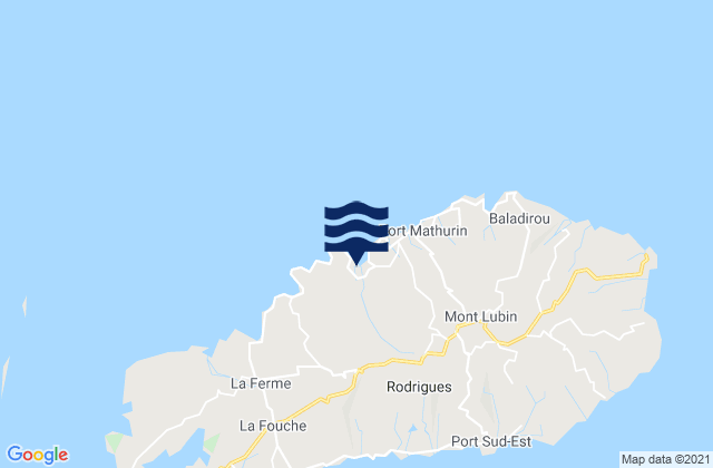 Karte der Gezeiten Baie aux Huîtres, Mauritius