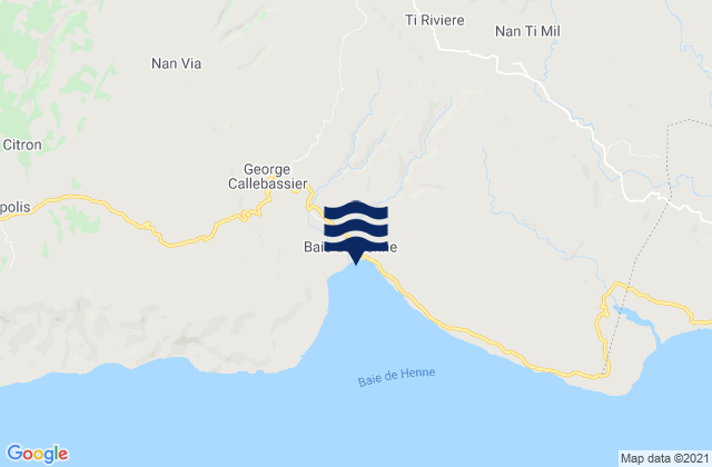 Karte der Gezeiten Baie de Henne, Haiti