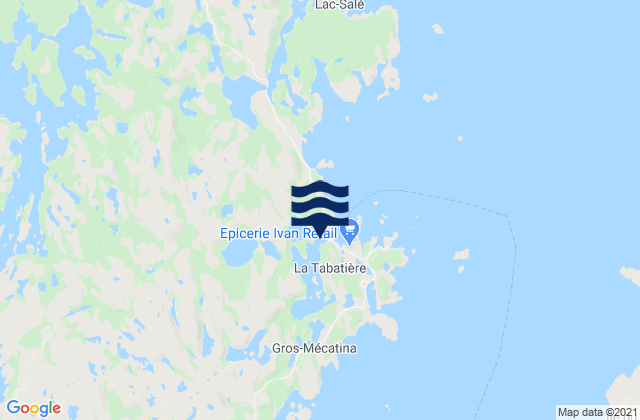 Karte der Gezeiten Baie de La Tabatière, Canada