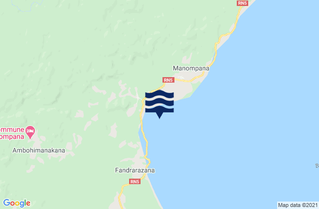 Karte der Gezeiten Baie de Tintingue, Madagascar