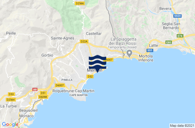 Karte der Gezeiten Baie du Soleil, France