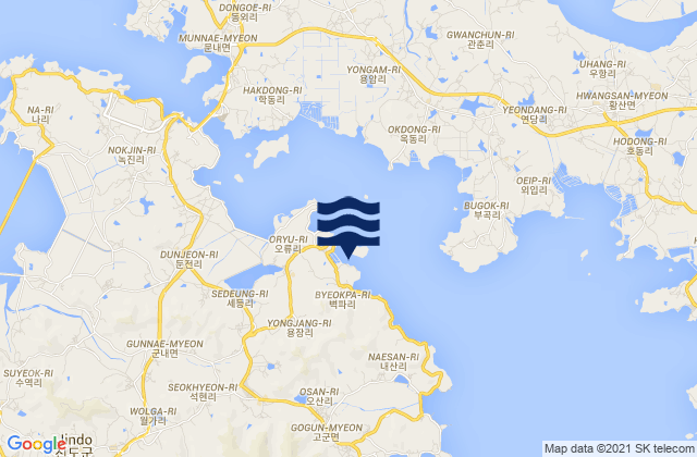 Karte der Gezeiten Baikpachin, South Korea