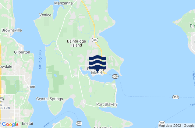 Karte der Gezeiten Bainbridge Island, United States