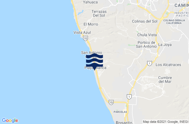 Karte der Gezeiten Baja Malibu, Mexico