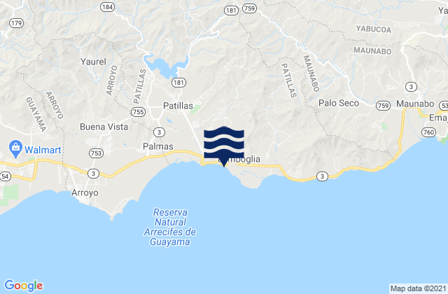 Karte der Gezeiten Bajo Barrio, Puerto Rico