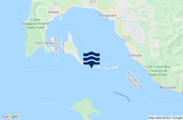 Karte der Gezeiten Baker Bay entrance E of Sand Island Tower, United States