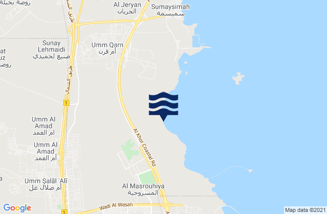 Karte der Gezeiten Baladīyat Umm Şalāl, Qatar